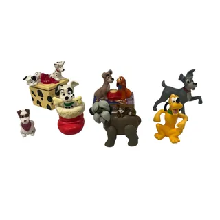 Photo of Vintage Disney Dog Figures Lot - 101 Dalmatians Lady & Tramp Pluto McDonald’s