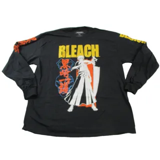 Photo of Bleach Ichigo Kurosaki Shirt Mens XL Black Long Sleeve Anime Graphic Tee 1533