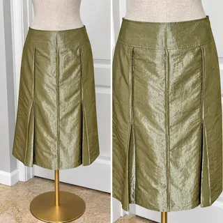 Photo of Christian Berg Stockholm Olive Green Pleated Midi Skirt