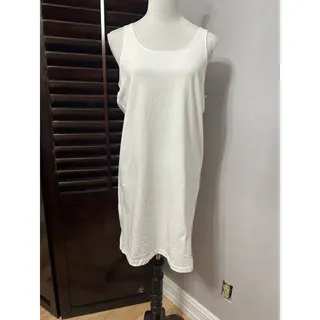 Photo of Nike Womens Sportswear Tank Dress White Scoop Neck Sleeveless Jersey Logo M New