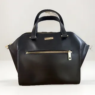 Photo of Kate Spade Savannah Parliament Square Satchel Leather Black 3115-No strap
