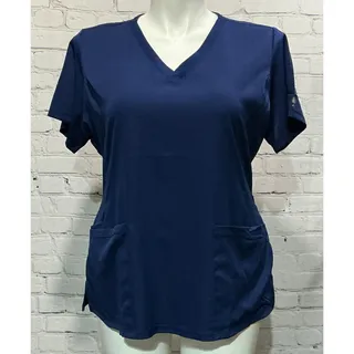 Photo of HH Works Healing Hands Navy Monica V-Neck Scrub Top (Size XL) 
