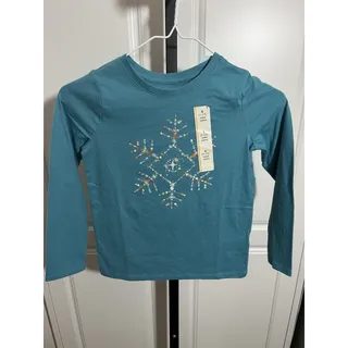Photo of NEW Girls Holiday Christmas Aqua Long Sleeve Shirt 6 6X