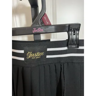 Photo of NEW NWT Girls Justice Black Pleated Athletic Skirt With Shorts Size Small 7/8
