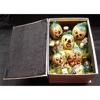 Photo of OOAK Handcrafted Halloween Drunken Pumpkins Diorama in Witches Spell Book Box