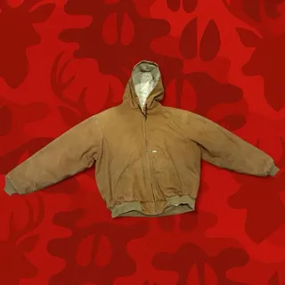 Photo of Vintage 1990s Carhartt Brown Duck Canvas Active Hooded Work Jacket Size XXL