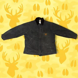 Photo of Vintage 1990s Carhartt C26 BLK Black Detroit Blanket Lined Work Jacket