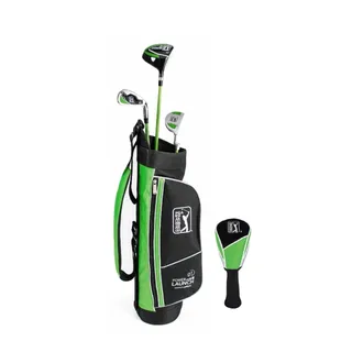Photo of PGA Tour G1 Series Kids Green Golf Club Set with 3 Clubs, Golf Bag & Club Sock