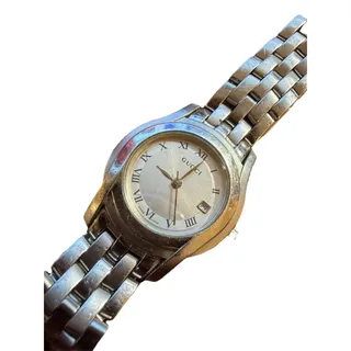 Photo of Gucci 5500L Women's Watch 27mm Silver Roman Dial Date Stainless Steel