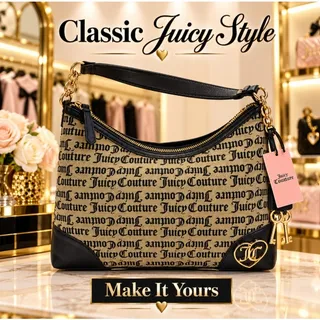 Photo of Juicy Couture Call It A Classic Hobo Shoulder Bag Black Beige New With Tags