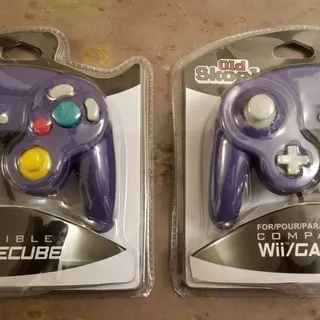 Photo of 2 Gamecube Controllers - Purple / Indigo (NEW) - Nintendo - Old Skool