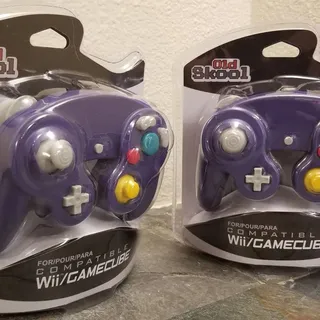 Photo of 2 Gamecube Controllers - Purple / Indigo (NEW) - Nintendo - Old Skool