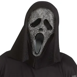Photo of FUN WORLD SCREAM BLING CRYSTAL STONES GHOST FACE MASK HALLOWEEN COSTUME NEW