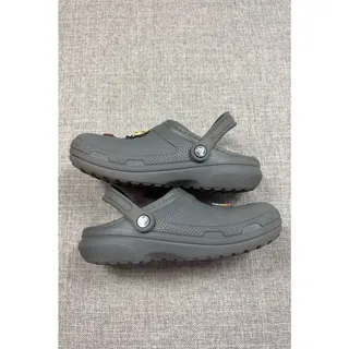 Photo of Crocs Classic Lined Clogs Gray M6 W8 Unisex Fleece Shoes w/ 5 Charms