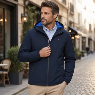 Photo of Tommy Hilfiger Men’s Lightweight Stretch Rain Jacket – Navy  Size XL  NWT (0012)