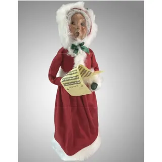 Photo of Byers Choice 2009 Velvet Mrs Claus Caroler 13” Sheet Music Christmas Retired