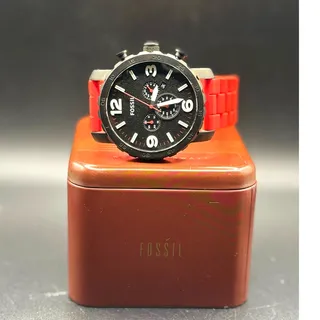 Photo of Fossil Nate JR1422 Black red Chronograph Men’s Watch 50mm