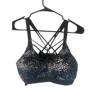 Photo of Victoria’s Secret Women’s Black Starry Night Padded Crisscross Sports Bra Sz 36B