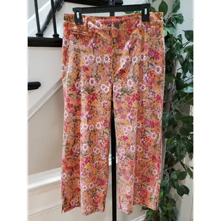 Photo of Adyson Parker Women's Multicolor Floral Cotton Casual Wide Leg Cropped Pants 10
