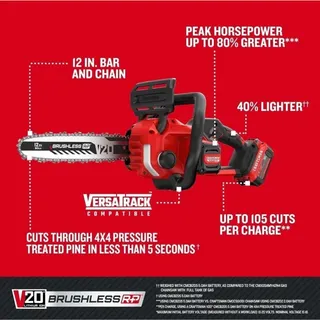 Photo of CRAFTSMAN V20 Brushless Chainsaw, Powerful and Lightweight, 12 Inch, 4Ah Bat+cha