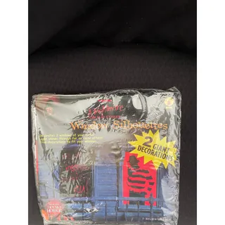 Photo of FREDDY KRUEGER ON ELM STREET 2 GIANT WINDOW SILHOUETTES COVERS DECORATIONS NEW