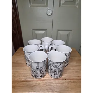 Photo of Epoch Le Restaurant Black and White Porcelain Coffee Mugs (7)