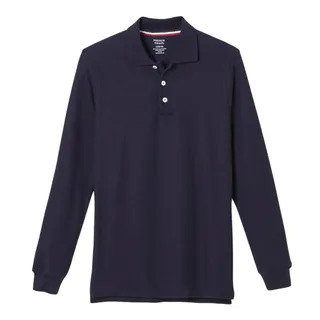 Photo of French Toast Men's XLarge Navy Long Sleeve Uniform Co-Ed Pique Solo Shirt