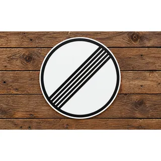 Photo of No Speed Limit German Autobahn Road Sign Exit Marker Highway Travel Road Plaque 