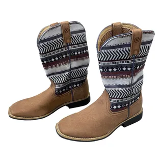 Photo of Twisted X Children's Size 4M Hooey Aztec Print /Brown Square Toe Boots -Western