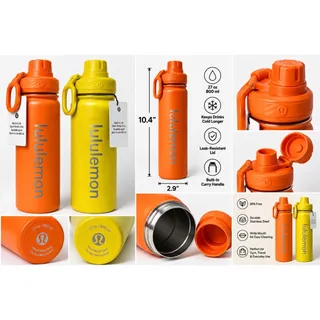 Photo of lululemon Back to Life Sport Bottle 27oz Orange Yellow 2 Pack NWT