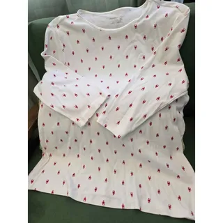 Photo of Christopher & Banks Lobster Print 3/4 Sleeve Top Size L