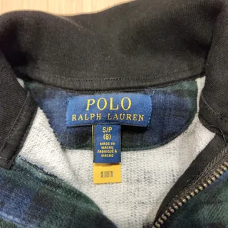 Photo of Polo Ralph Lauren Boys S/P 8 Plaid Quarter Zip Pullover Fleece Navy Green Black