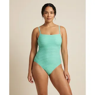 Photo of NWT La Blanca Fluid Lines One Piece Swimsuit Size 4 Mint Green Stripe