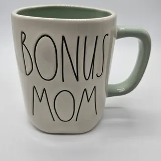 Photo of Rae Dunn ALL YOU NEED IS A CAT & BONUS MOM Ivory Coffee Mug, Black Lettering