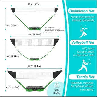 Photo of Portable Badminton Set,Volleyball Set,Tennis Set with Storage Base