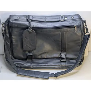 Photo of EXCELLE Black Genuine Leather Messenger Bag BriefcaseShoulder Strap