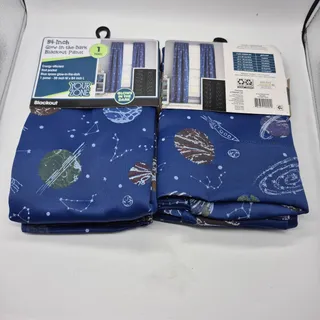Photo of NEW- Space and Planets Solar System Kids Curtains 2 Panels 38"x84"