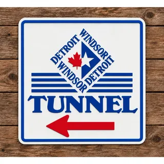 Photo of Detroit Windsor Tunnel Road Sign Tunnel To Ontario Canada Michigan Travel 