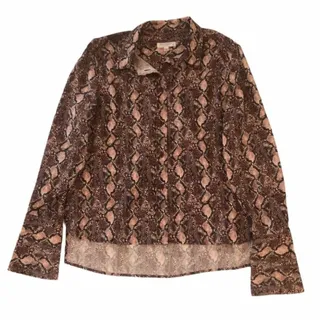 Photo of Equipment Huntley Snake-Print Button-Front Shirt