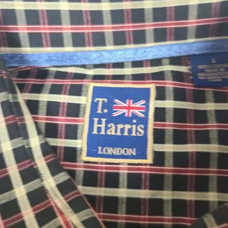 Photo of T Harris London Shirt Mens Size Large Plaid Long Sleeve Button Up Lightweight