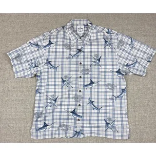Photo of Guy Harvey AFTCO Bluewater Shirt Mens XL Marlin Plaid Fishing Button Up