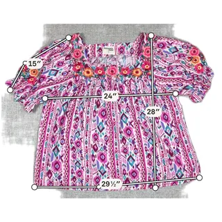 Photo of Savanna Jane Top Womens 2X Pink Embroidered Boho Tunic Blouse Plus Size