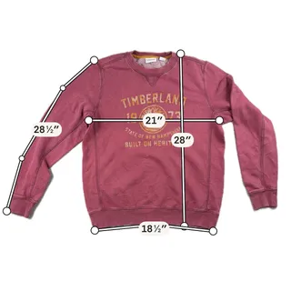 Photo of Timberland Sweatshirt Mens L Burgundy 1973 Built On Heritage Graphic Crewneck