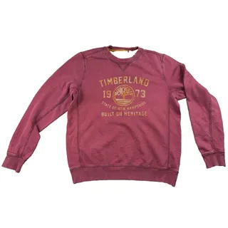 Photo of Timberland Sweatshirt Mens L Burgundy 1973 Built On Heritage Graphic Crewneck