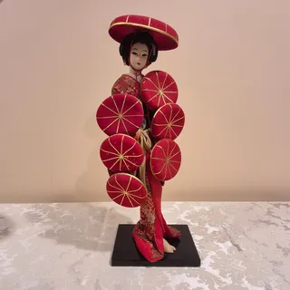 Photo of Japanese Vintage Nishi Dohjohji Nanamaigasa Geisha Doll 15"