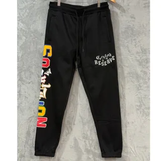 Photo of Y2K Graphic Sweatpants Joggers Gothic Lettering Streetwear Men’s Large NEW Black
