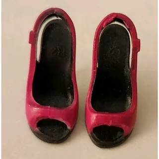 Photo of Vintage Barbie Midge Designer Shoes Black & Pink