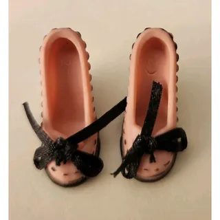Photo of Vintage Barbie Midge Designer Shoes Black Pink & White