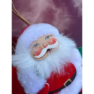 Photo of Santa plush ornament vintage HOHO sign