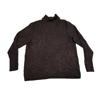 Photo of Lane Bryant Turtleneck Sweater Women's 18/20 Brown Button Cuff Plus Size
